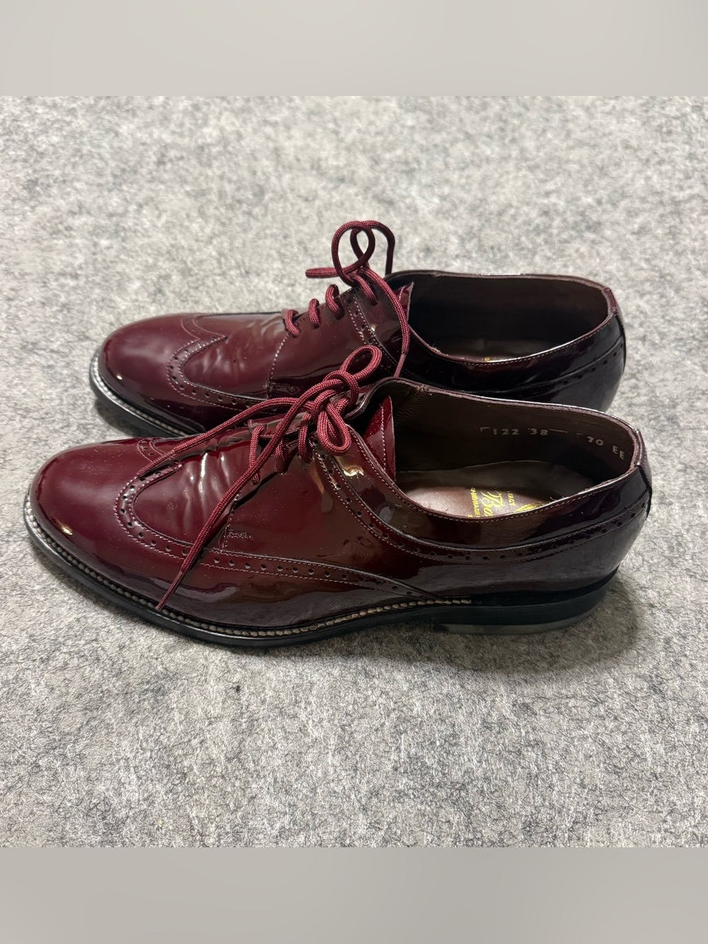 Vintage Stacy Adams Baldwin Men 7 EE Oxblood Wingtip Oxford Dress Shoes Leather